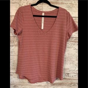 Lululemon shortsleeved v neck top.